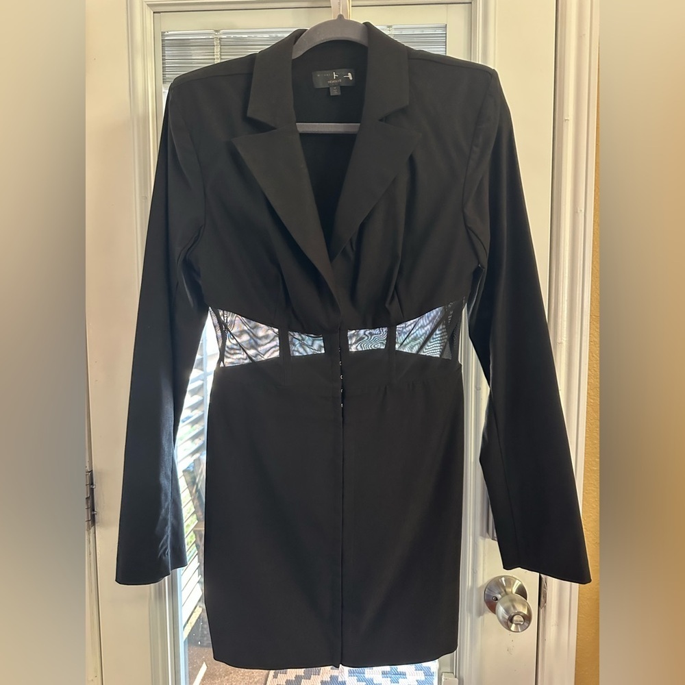 Michael Costello x Revolve chase Elegant Black jacket dress size M